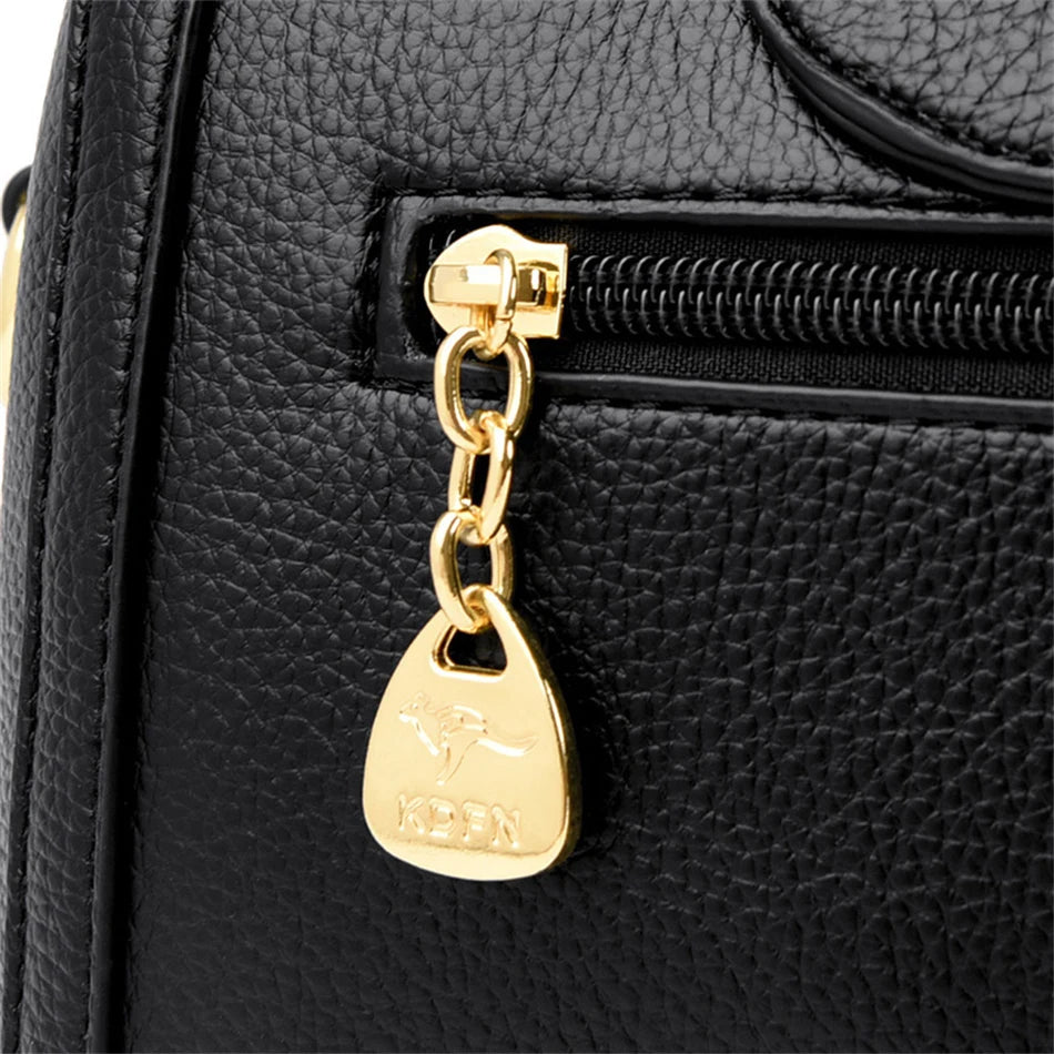 Granded marque en cuir de vachette Sac à main sac à main femmes décontracté bandoulière sacs à bandoulière de luxe dames fourre-tout Boston Sac 2024