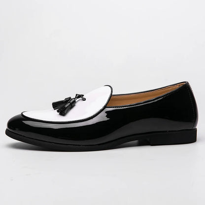 Chaussures en cuir à pampilles pour hommes, mocassins décontractés à enfiler, chaussures formelles de mariage italien, chaussures de fête respirantes