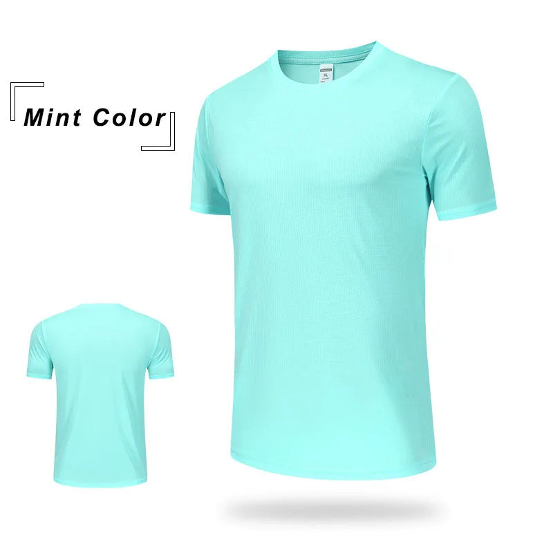 Wholesale Men's Summer Sports Casual T-Shirt 100% Training Clothing with Quick-Drying Round Neck Breathable Loose Top Plus Size