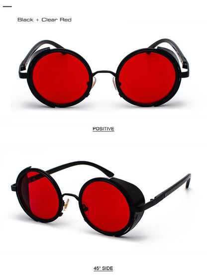 SHAUNA Vintage femmes Steampunk rétro revêtement hommes lunettes de soleil rondes marque concepteur Punk lunettes de soleil UV400