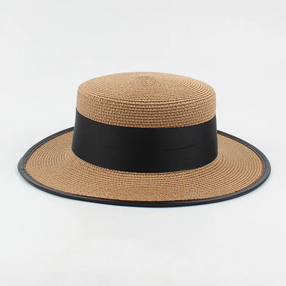 Panama mode dames élégant raphia chapeau de paille strass lettres vacances voyage haute qualité dames été Topper Banquet chapeau