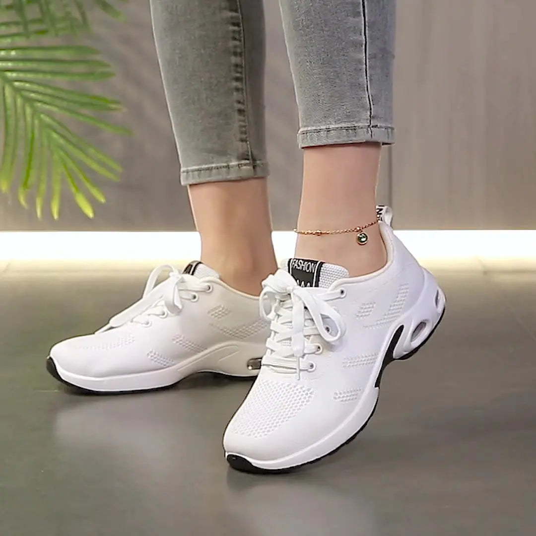 2025 New Double Air Cushion Running Shoes Lace-Up Lightweight Breathable Non-Slip Women's Shoes Casual Shoes