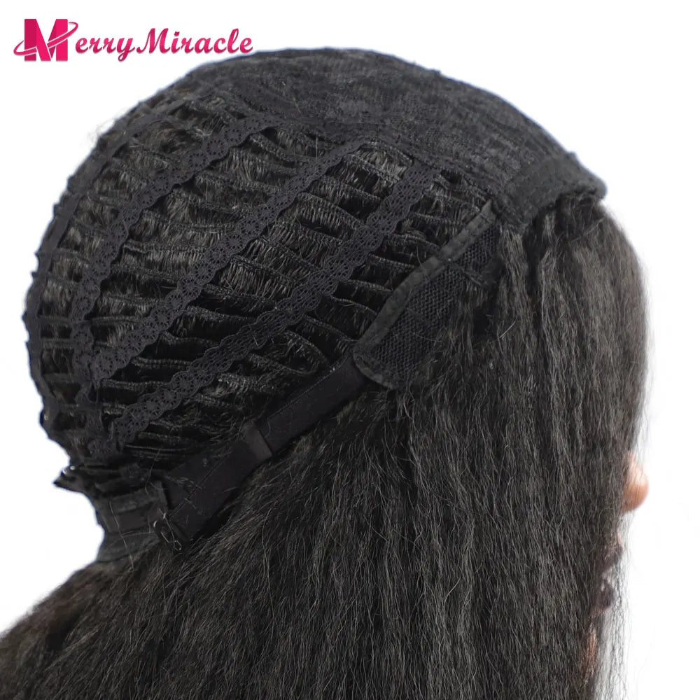 Perruques synthétiques lisses et crépues pour femmes noires, mélange de mèches noires, brunes, blondes, gingembre, rouges et blanches