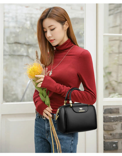 Granded marque en cuir de vachette Sac à main sac à main femmes décontracté bandoulière sacs à bandoulière de luxe dames fourre-tout Boston Sac 2024