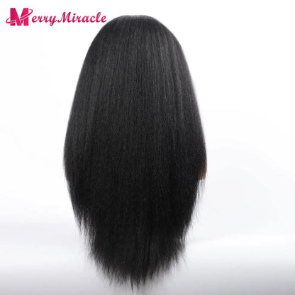 Perruques synthétiques lisses et crépues pour femmes noires, mélange de mèches noires, brunes, blondes, gingembre, rouges et blanches