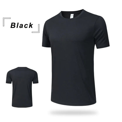 Wholesale Men's Summer Sports Casual T-Shirt 100% Training Clothing with Quick-Drying Round Neck Breathable Loose Top Plus Size