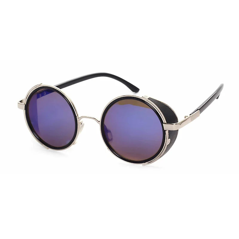 SHAUNA Vintage femmes Steampunk rétro revêtement hommes lunettes de soleil rondes marque concepteur Punk lunettes de soleil UV400