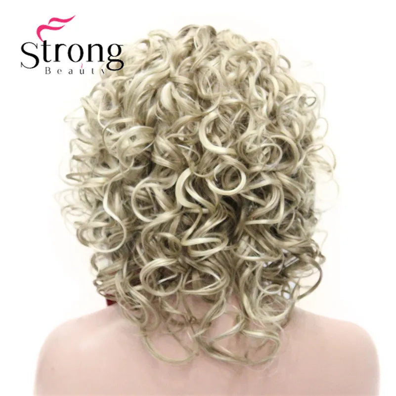 Perruques synthétiques courtes 3/4 à reflets blonds pour femmes, postiche bouclée avec bandeau, choix de couleurs