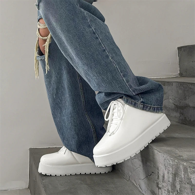 Designer Niche Men's Casual Platform Sneakers Original Fashionable Streetwear with Thick Sole Thick Sole Chunky Skateboard Shoes