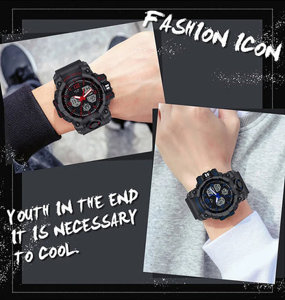 SANDA nouvelle mode Sport militaire montre-bracelet pour hommes numérique Quartz double affichage montres étanche montre décontractée pour hommes