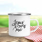Jésus est Dieu imprimer tasses en émail chrétien créatif tasses à café boisson Dessert petit déjeuner lait tasse Vintage tasse poignée Drinkware cadeau