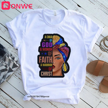 T-shirt Africain avec Imprimé Je suis une Reine de Mélanine, Vêtement pour Femme, Fille Noire, Mois de l'Histoire, DstressSunshine