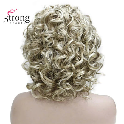 Perruques synthétiques courtes 3/4 à reflets blonds pour femmes, postiche bouclée avec bandeau, choix de couleurs