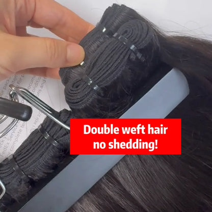 100% Natural Human Raw Straight Hair Double Weft Cuticle Aligned Silky Straight Bundles Single Donor Human Hair