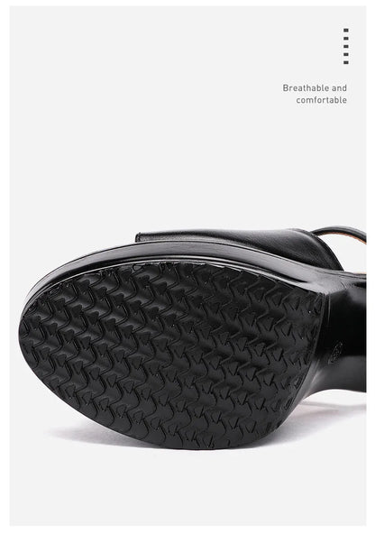 Chaussures à talons hauts de 10cm pour femmes, chaussures à plateforme, pantoufles d'été à semelle épaisse en cuir avec cœur épais, pour bureau et mariage, 2025