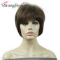 StrongBeauty-Perruques Synthétiques Courtes Droites, Cheveux Doux, Layered Shag, Ombre Blonde