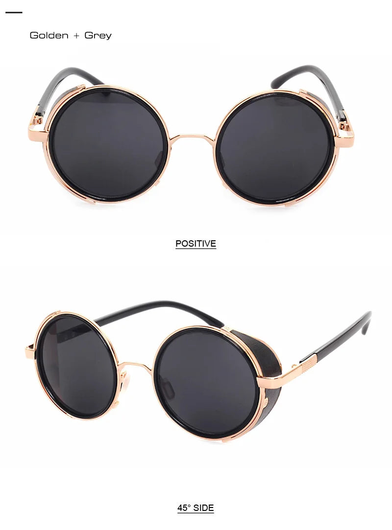 SHAUNA Vintage femmes Steampunk rétro revêtement hommes lunettes de soleil rondes marque concepteur Punk lunettes de soleil UV400