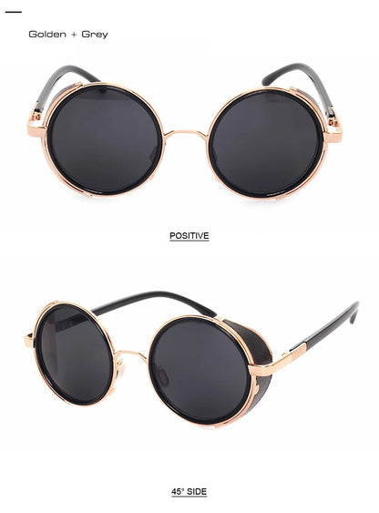 SHAUNA Vintage femmes Steampunk rétro revêtement hommes lunettes de soleil rondes marque concepteur Punk lunettes de soleil UV400