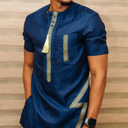 T-shirt Dashiki à manches courtes pour hommes, vêtements africains, style de mode, nouveau, été, 2021