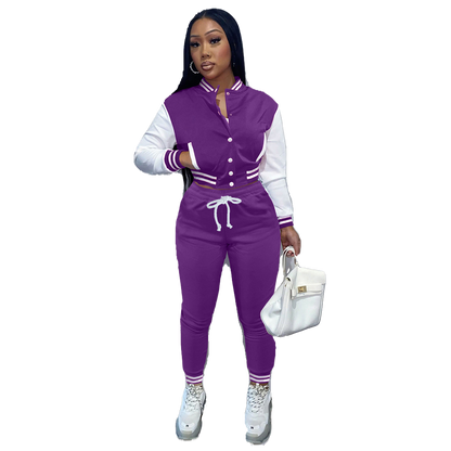 Veste cousue pour femmes, costume deux pièces de sport de Baseball à simple boutonnage, 2025