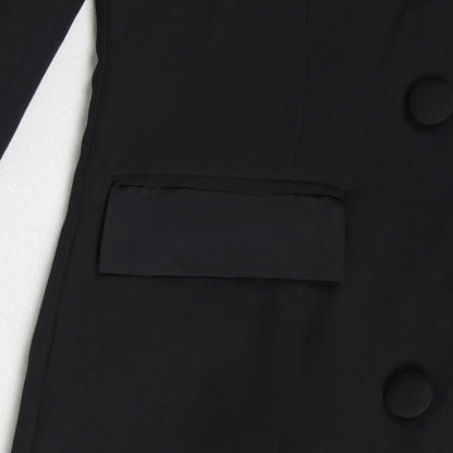 CM.YAYA-Robe longue crantée à manches longues pour femmes, robe de soirée élégante, robe de rue, double boutonnage, sexy, mode, avocat, travail, nuit, printemps