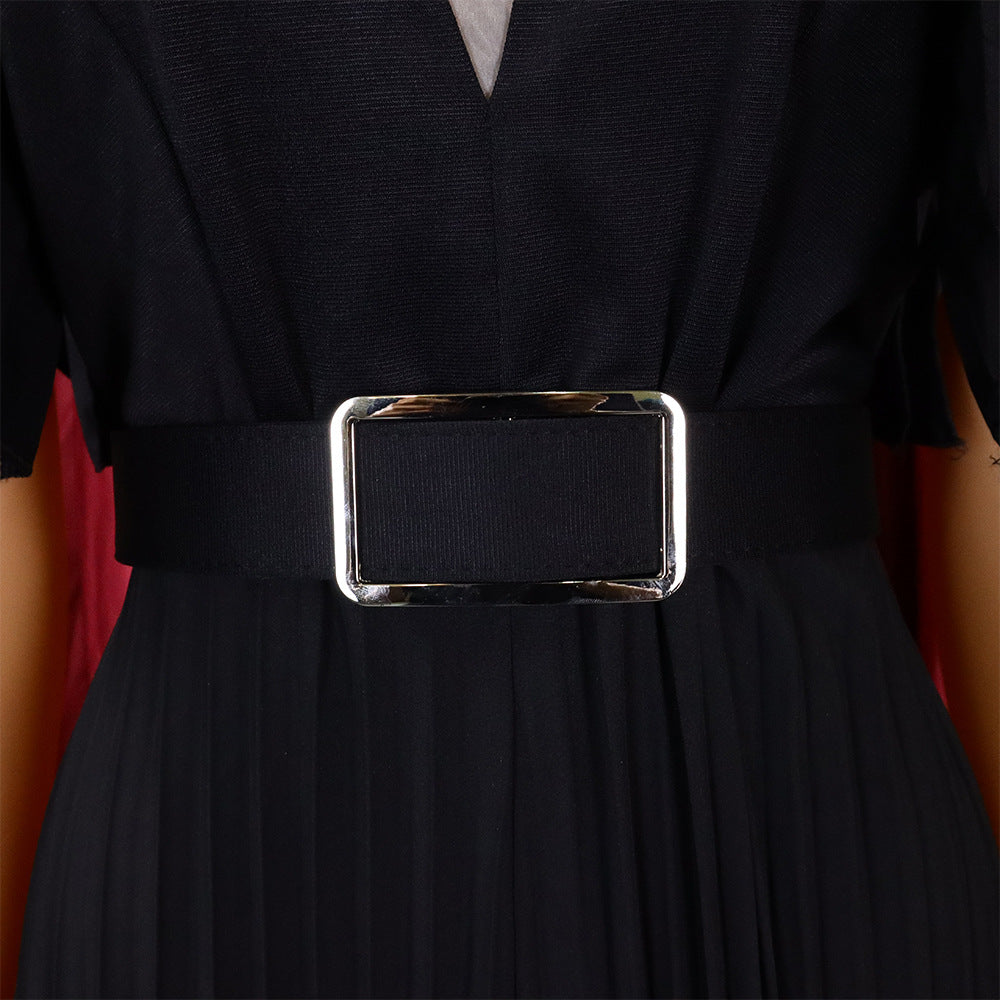 Combinaison élégante en maille patchwork plissée pour femme, jambe large, taille haute, col en V, manches évasées, combishort de fête, été 2022