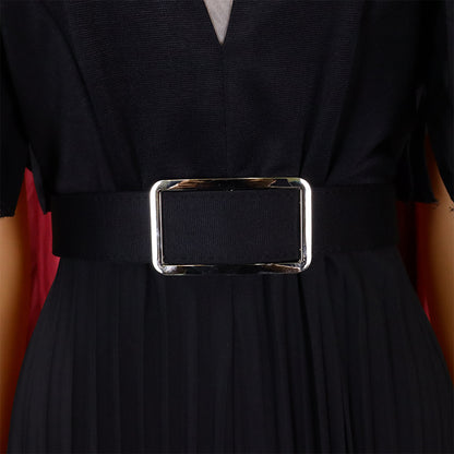 Combinaison élégante en maille patchwork plissée pour femme, jambe large, taille haute, col en V, manches évasées, combishort de fête, été 2022