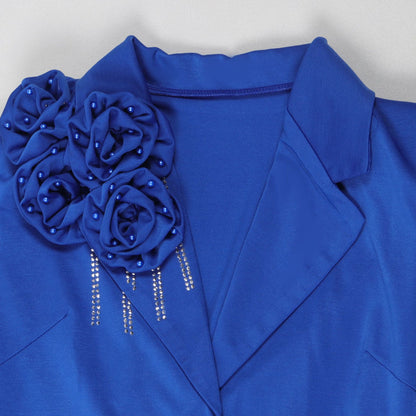 Blazer long à manches longues pour femmes, manteau et robe longue trempée, streetwear de printemps, tenues de travail de l'avocat africain, ensemble de 2 pièces, 2025