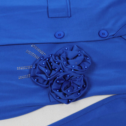 Blazer long à manches longues pour femmes, manteau et robe longue trempée, streetwear de printemps, tenues de travail de l'avocat africain, ensemble de 2 pièces, 2025