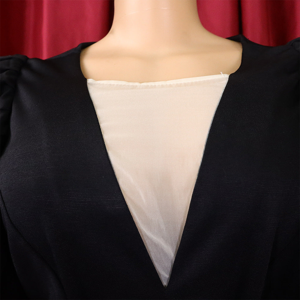 Combinaison élégante en maille patchwork plissée pour femme, jambe large, taille haute, col en V, manches évasées, combishort de fête, été 2022