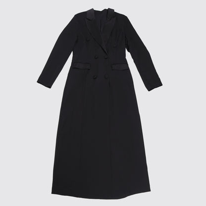 CM.YAYA-Robe longue crantée à manches longues pour femmes, robe de soirée élégante, robe de rue, double boutonnage, sexy, mode, avocat, travail, nuit, printemps