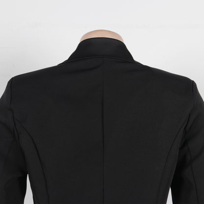 CM.YAYA-Robe longue crantée à manches longues pour femmes, robe de soirée élégante, robe de rue, double boutonnage, sexy, mode, avocat, travail, nuit, printemps