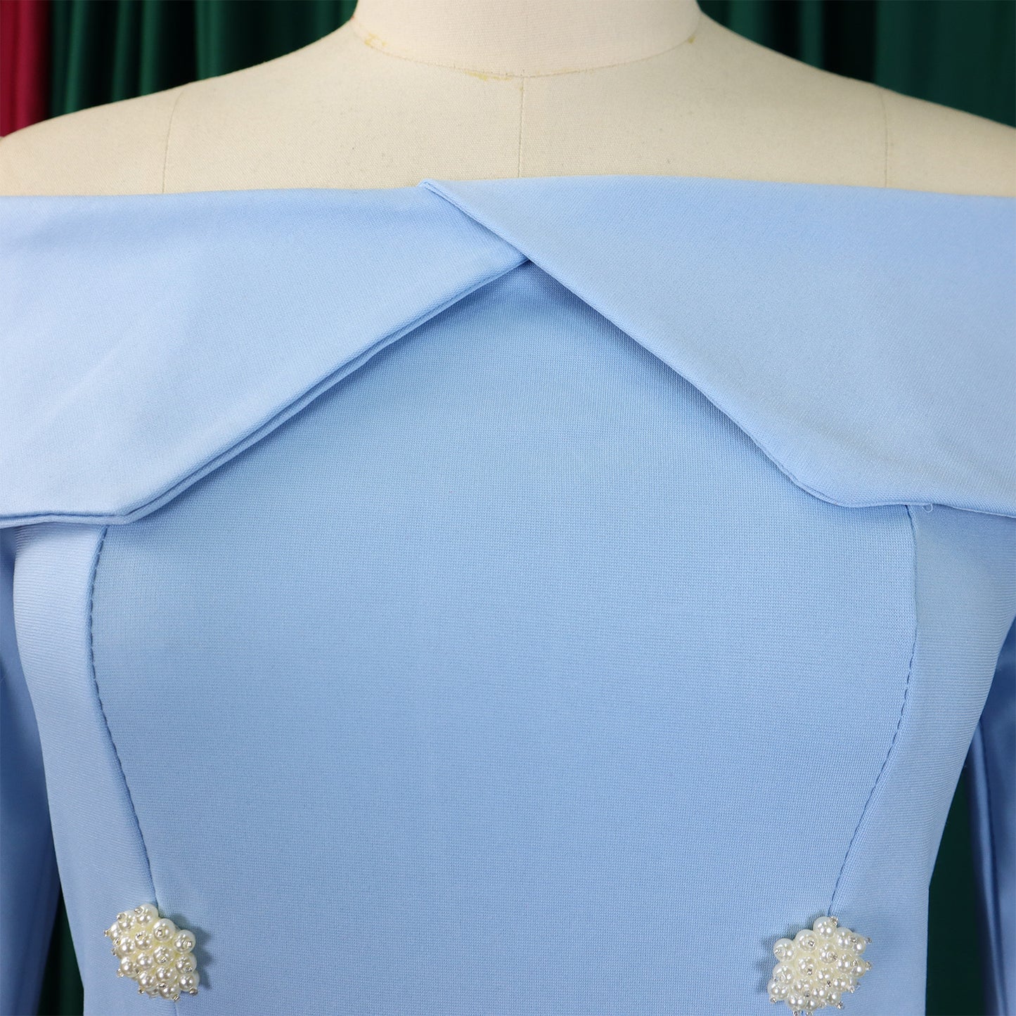 BS - Ensemble à manches longues et col slash pour femme, jupes longues plissées dégradées, ensemble de rue, tenues d'avocat africain, 2 pièces