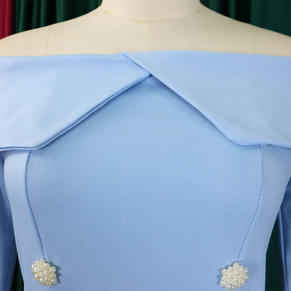 BS - Ensemble à manches longues et col slash pour femme, jupes longues plissées dégradées, ensemble de rue, tenues d'avocat africain, 2 pièces