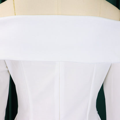 BS - Ensemble à manches longues et col slash pour femme, jupes longues plissées dégradées, ensemble de rue, tenues d'avocat africain, 2 pièces