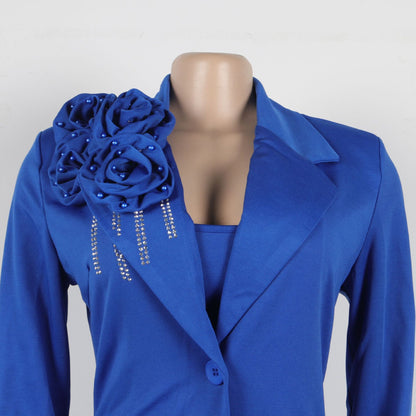 Blazer long à manches longues pour femmes, manteau et robe longue trempée, streetwear de printemps, tenues de travail de l'avocat africain, ensemble de 2 pièces, 2025