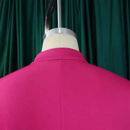 BS -  ensemble élégant  femme manches évasées bouton Blazer chemise + pantalon Long plissé costume Streetwear deux 2 pièces ensemble afrique OL tenues