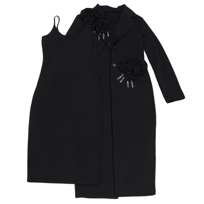 Blazer long à manches longues pour femmes, manteau et robe longue trempée, streetwear de printemps, tenues de travail de l'avocat africain, ensemble de 2 pièces, 2025