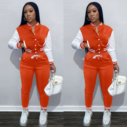 Veste cousue pour femmes, costume deux pièces de sport de Baseball à simple boutonnage, 2025