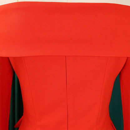 BS - Ensemble à manches longues et col slash pour femme, jupes longues plissées dégradées, ensemble de rue, tenues d'avocat africain, 2 pièces