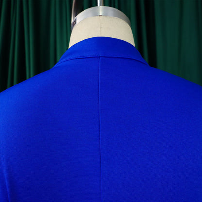 BS -  ensemble élégant  femme manches évasées bouton Blazer chemise + pantalon Long plissé costume Streetwear deux 2 pièces ensemble afrique OL tenues