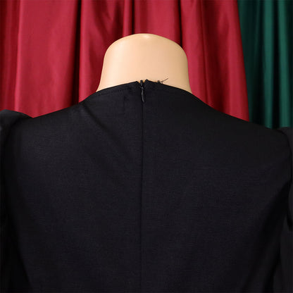 Combinaison élégante en maille patchwork plissée pour femme, jambe large, taille haute, col en V, manches évasées, combishort de fête, été 2022