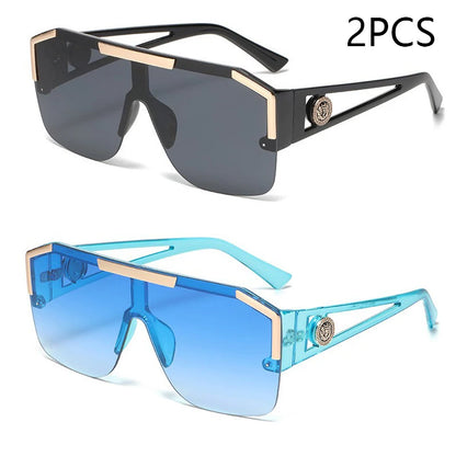 Lunettes de soleil carrées surdimensionnées pour hommes et femmes, à la mode, pour sport, conduite, dégradé de couleur, Uv400 2023
