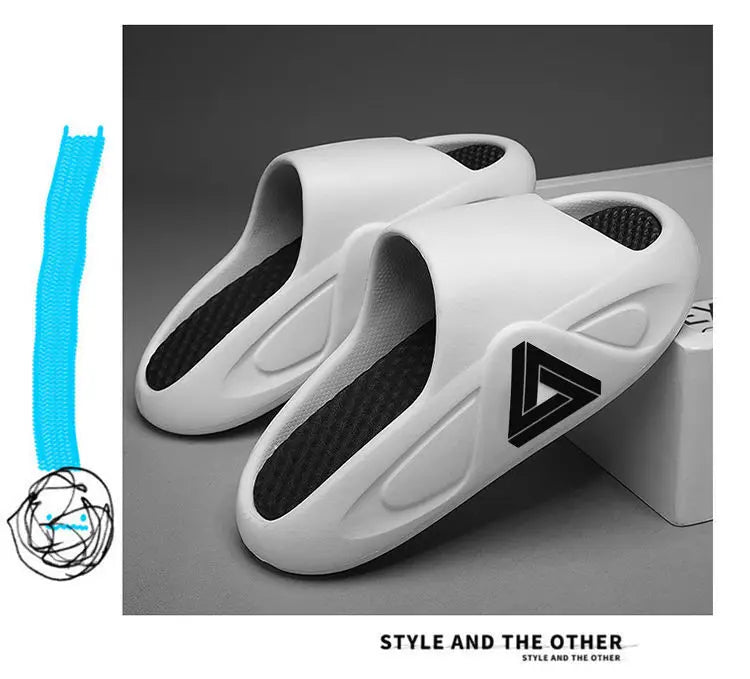 Pantoufles d'été à semelle épaisse pour hommes et femmes, sandales d'intérieur à fond souple EVA, chaussures de plage légères, tongs