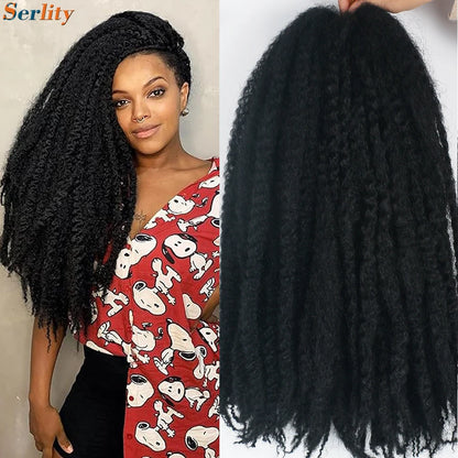 Marley Twist cheveux tressés pré - étirés pack de 1 - 6 ombre boucles africaines crochet cheveux tressés pour faux locs Jumbo Marley Twist cheveux