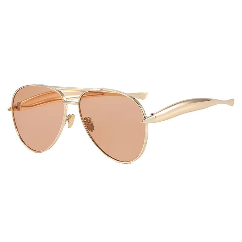 Lunettes de soleil rondes et épaisses en métal pour femmes, monture ronde et épaisse, Style célèbre, décontractées, Protection UV400