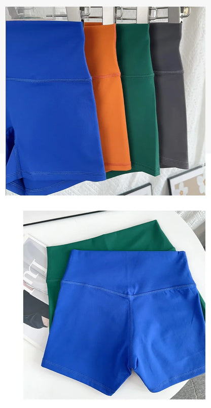 Short de motard de sport pour femmes, sensation nue, taille haute, Yoga, Push Up, Leggings de Fitness, contrôle du ventre, Slim