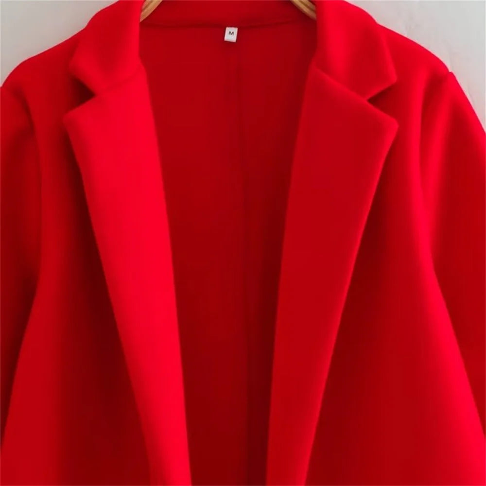 UNIZERA2023-Manteau mi-long pour femme, col trempé, col rabattable, manteau Open Smile, polyvalent, nouveau, automne et hiver