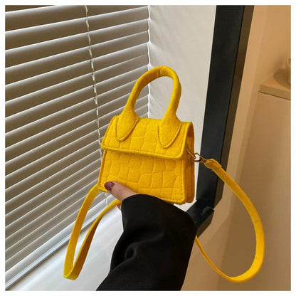 Sac à main en feutre coloré pour femme, mini sacs à main, sac à bandoulière, motif pierre, initié