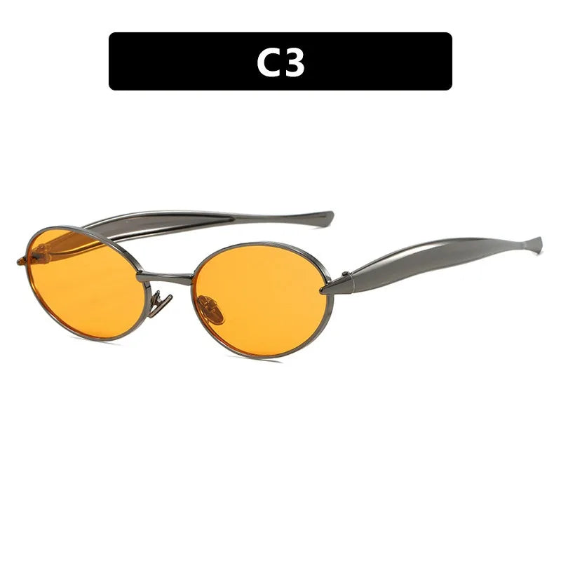 Lunettes de soleil rondes et épaisses en métal pour femmes, monture ronde et épaisse, Style célèbre, décontractées, Protection UV400